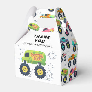 Monster Car Trucks Birthday Thank You Favour Box