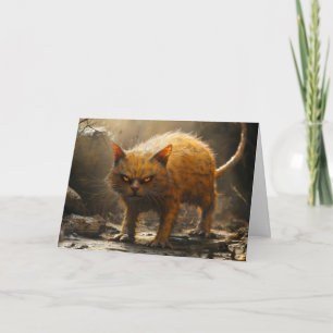 Monster cat thank you card