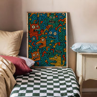 Monster Chaos Fun Artsy Wall Poster Print