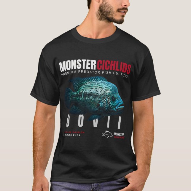 Monster Cichlids Dovii Predator Fish  T-Shirt (Front)