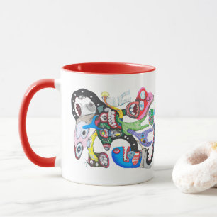 Monster collage mug
