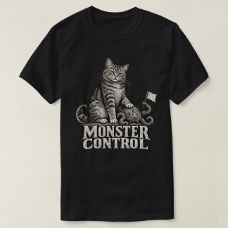 Monster Control – Funny Vintage Tabby Cat T-Shirt