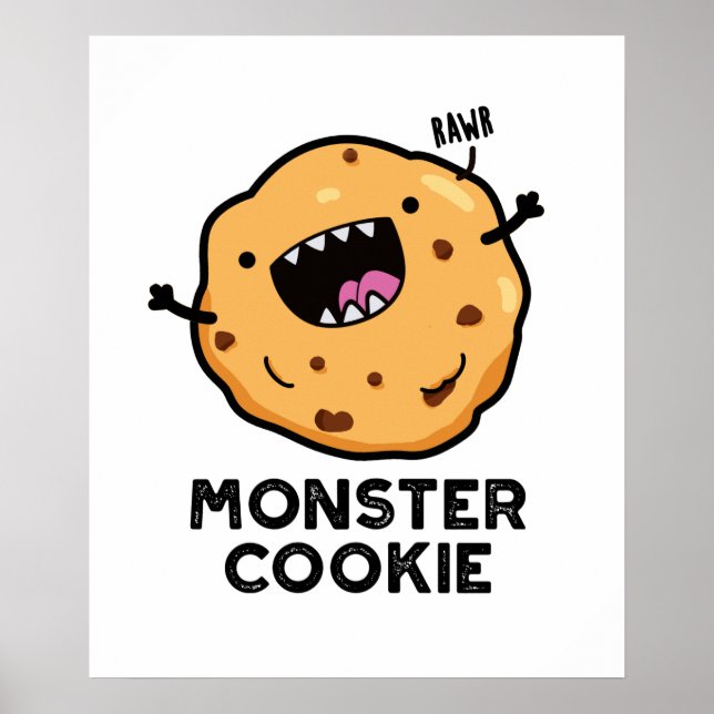 Monster Cookie Cute Food Pun Poster (Front)