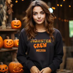 Monster Crew Custom Name Halloween Sweatshirt