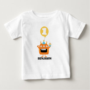 Monster Cupcake Balloon 1st Birthday T-Shirt