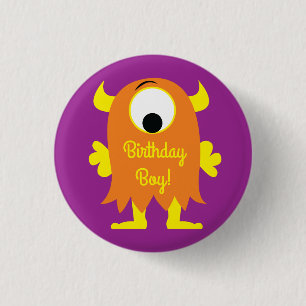 Monster Cute Funny 1st Birthday Party Theme 3 Cm Round Badge