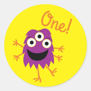 Monster Cute Funny Kids Birthday Party Theme Classic Round Sticker