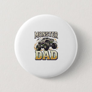 Monster Dad Monster Truck Vintage Vector Shirt Des 6 Cm Round Badge