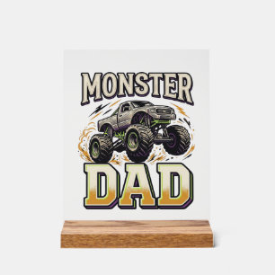 Monster Dad Monster Truck Vintage Vector Shirt Des Acrylic Sign
