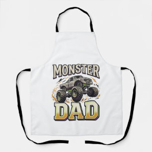 Monster Dad Monster Truck Vintage Vector Shirt Des Apron