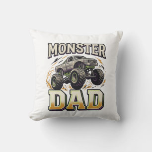 Monster Dad Monster Truck Vintage Vector Shirt Des Cushion