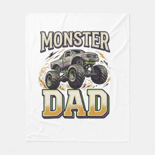 Monster Dad Monster Truck Vintage Vector Shirt Des Fleece Blanket
