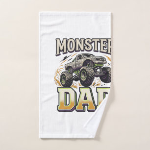 Monster Dad Monster Truck Vintage Vector Shirt Des Hand Towel