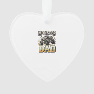 Monster Dad Monster Truck Vintage Vector Shirt Des Ornament