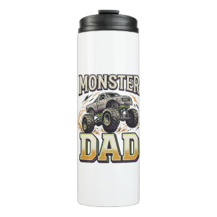 Monster Dad Monster Truck Vintage Vector Shirt Des Thermal Tumbler