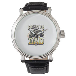 Monster Dad Monster Truck Vintage Vector Shirt Des Watch
