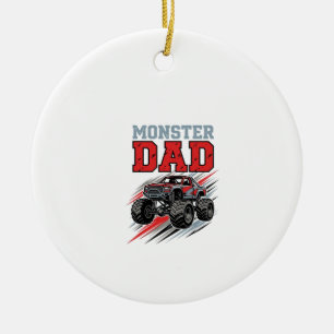 Monster Dad Vintage Monster Truck Shirt Design_1 Ceramic Tree Decoration