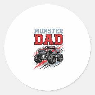 Monster Dad Vintage Monster Truck Shirt Design_1 Classic Round Sticker