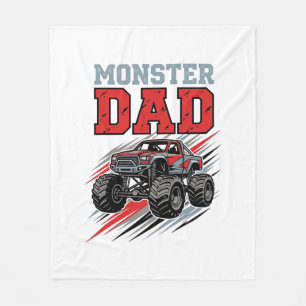 Monster Dad Vintage Monster Truck Shirt Design_1 Fleece Blanket