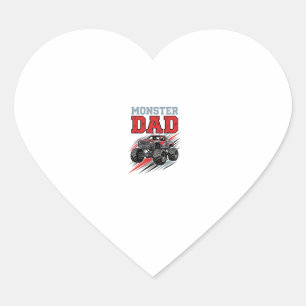 Monster Dad Vintage Monster Truck Shirt Design_1 Heart Sticker