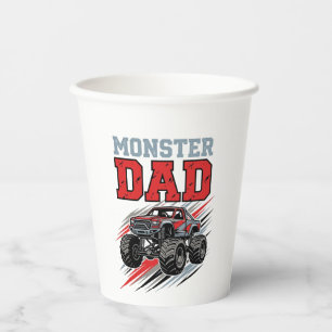 Monster Dad Vintage Monster Truck Shirt Design_1 Paper Cups
