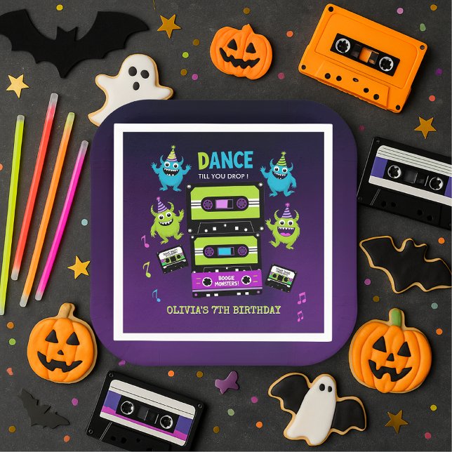 Monster Dance Party Birthday | Neon Boogie Napkin (Creator Uploaded)