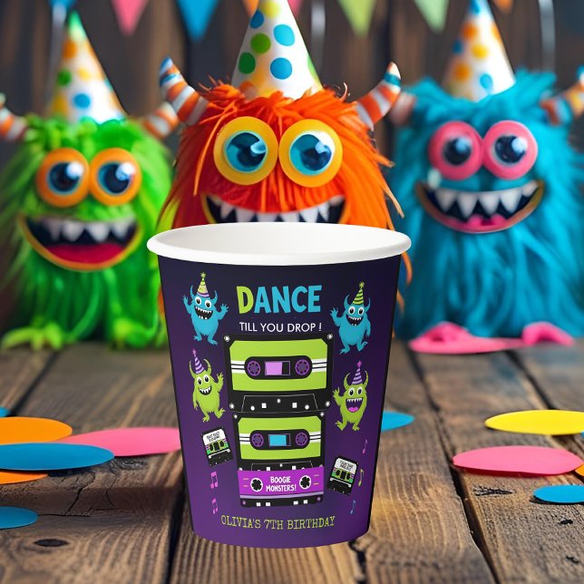 Monster Dance Party  | Halloween Birthday Paper Cups (Creator Uploaded)