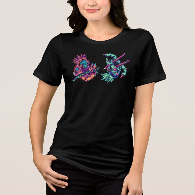Monster Drawing Hands Tri-Blend Shirt (Front)