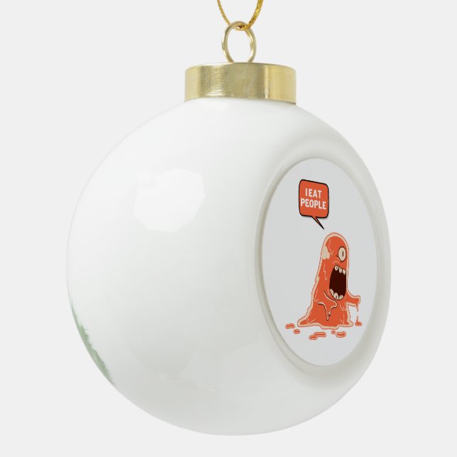 monster eat people, Snowflake Framed Ornament (Left)