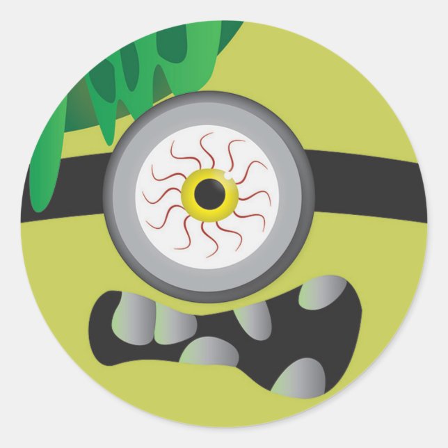 Monster Eye Classic Round Sticker (Front)