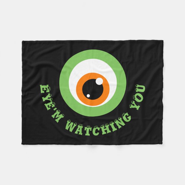 Monster Eye Pun Fleece Blanket (Front (Horizontal))