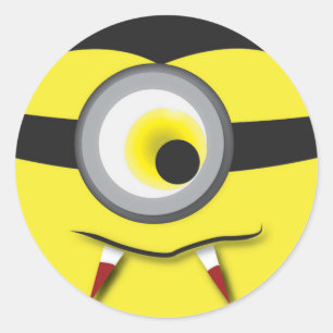 Monster Eye with Fangs Classic Round Sticker