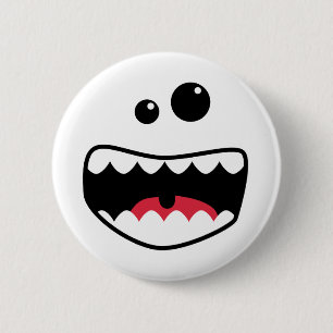 Monster face 6 cm round badge