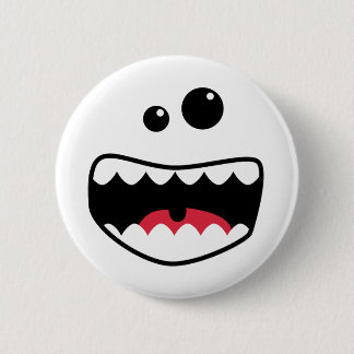 Monster face 6 cm round badge