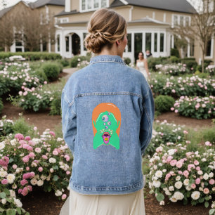 monster face denim jacket