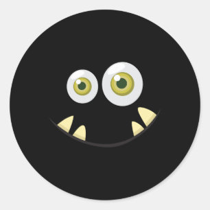 Monster Face Halloween Costume Idea Scary Cute  Classic Round Sticker