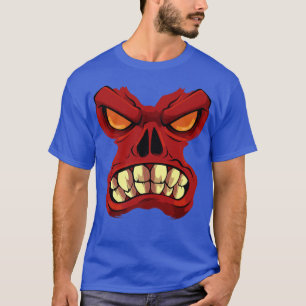 Monster Face Lazy Halloween Costume Scary Creepy S T-Shirt