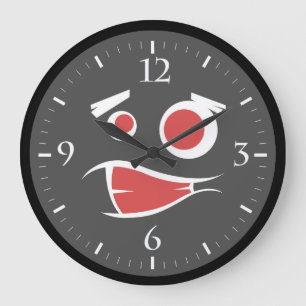 Monster face patterns license plate frame large clock