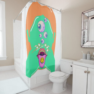 monster face shower curtain