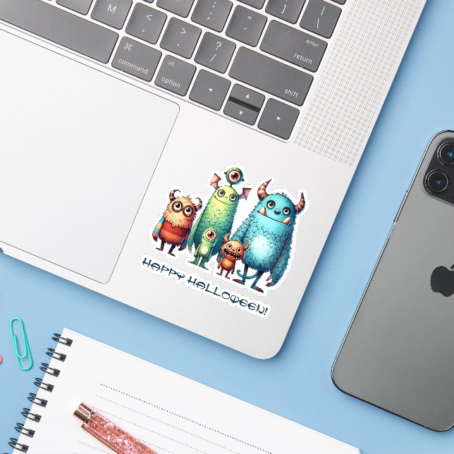 Monster Family - Happy Halloween! (Laptop w/ iPhone)