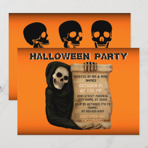 Monster Fear Ghost Halloween Party Invitation