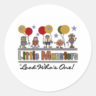 Monster First Birthday Classic Round Sticker