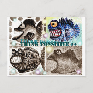 Monster fish gang postcard