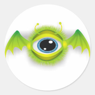Monster fly eye classic round sticker
