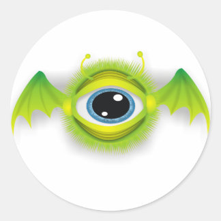Monster fly eye classic round sticker