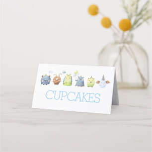 Monster Food tent cards, Monster place setting Card
