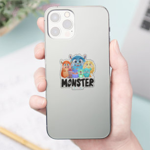 Monster Friends 2"x 2"- Glossy Transparent