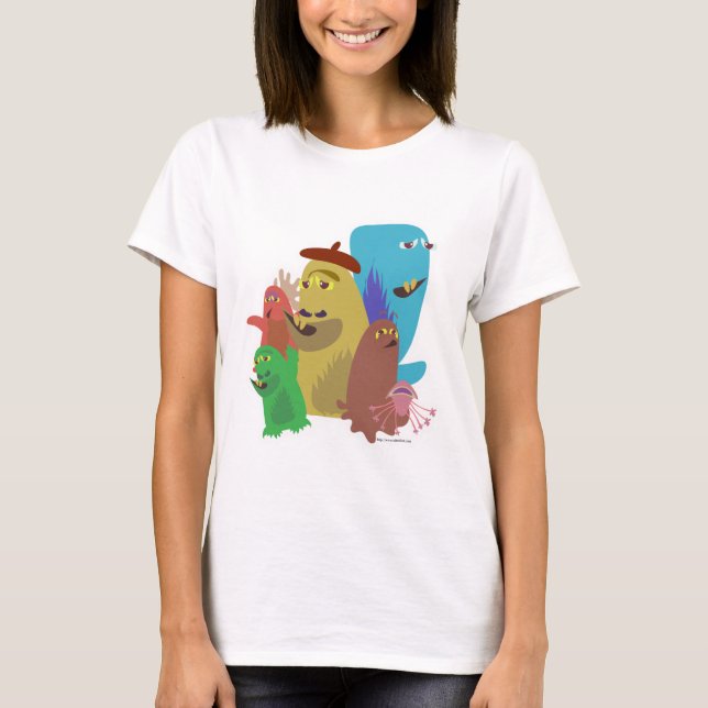 Monster Friends Forever Character Cartoon Art T-Shirt (Front)