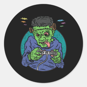 Monster Halloween Costume Gaming Video-game Contro Classic Round Sticker