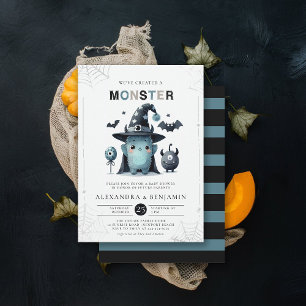 Monster Halloween October Coed Boy Baby Shower Invitation